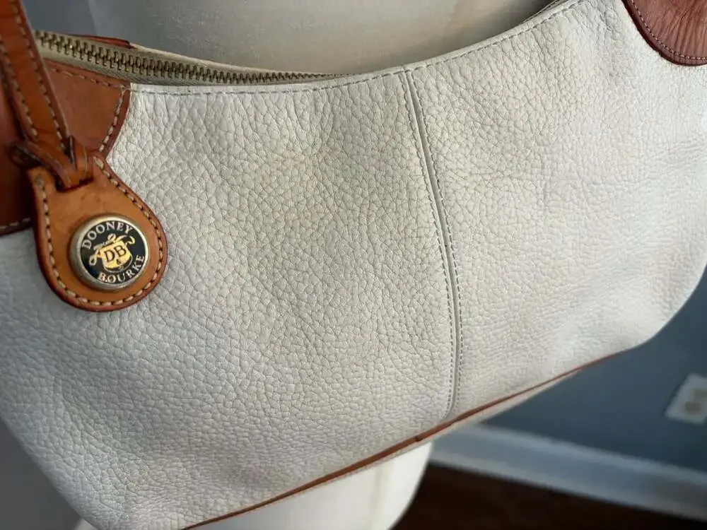 Dooney & Bourke Pebble Leather White Hobo Shoulder Bag